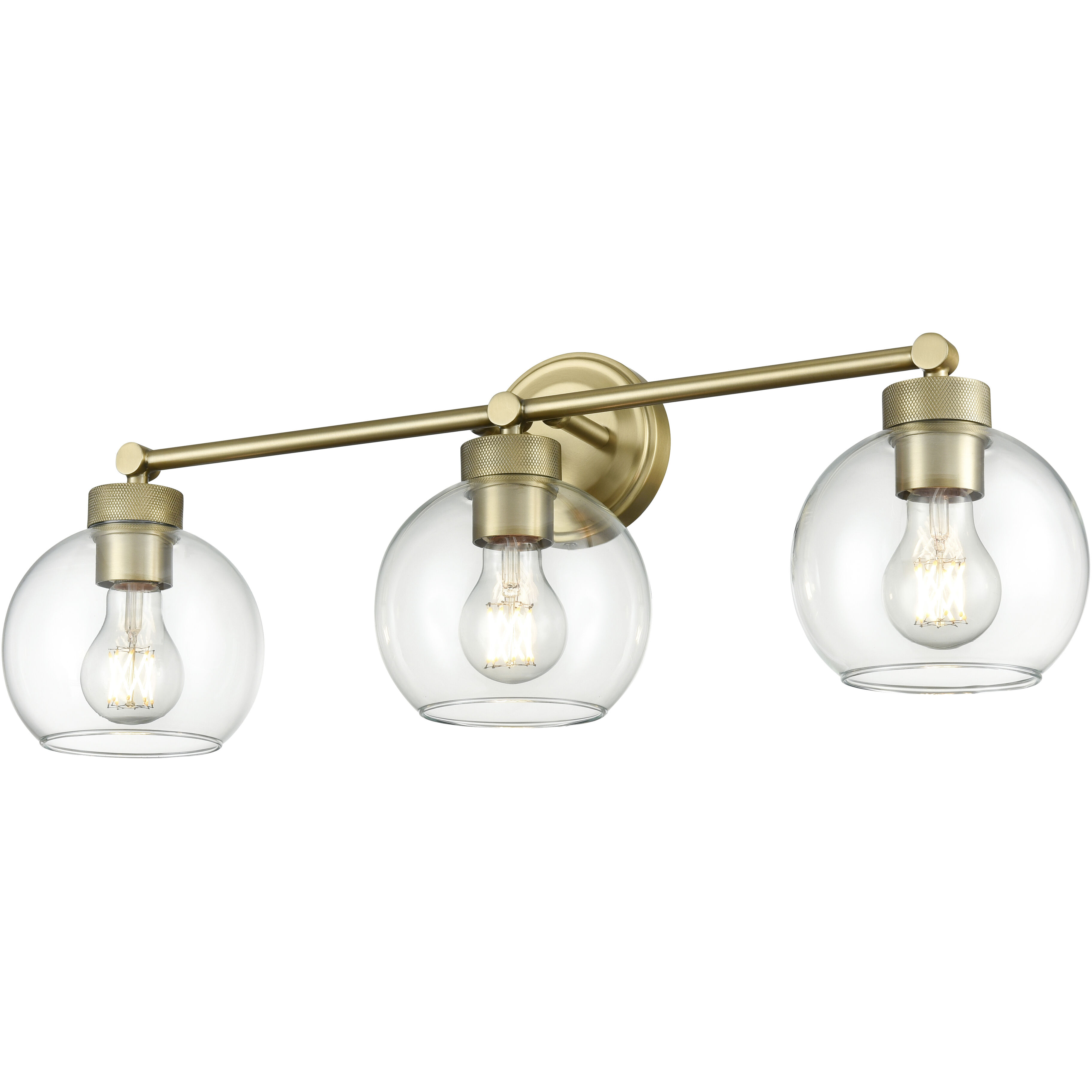 Jonatan 3 Light 25 inch Vintage Brass Bathroom Vanity Light Wall Light